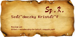 Szádeczky Kristóf névjegykártya