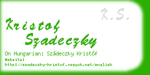 kristof szadeczky business card
